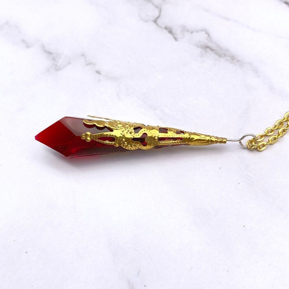 Blood Red Pendulum Necklace - Picture 8 of 11